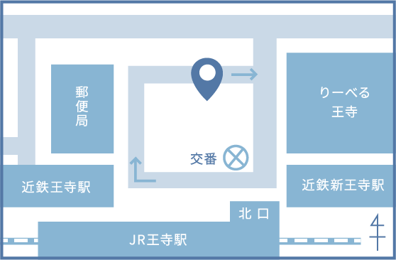 無料送迎バスのりば  （JR王寺駅 北口）